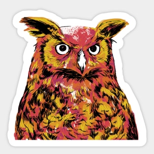 Sketchy Fire Owl Sticker